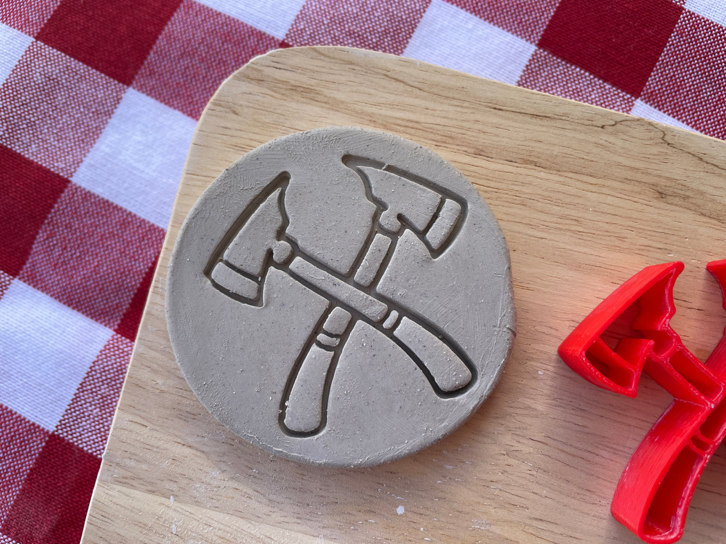 Firefighter Axes Pottery Stamp - First Responders themed November 2024 Mystery Box, multiple sizes available