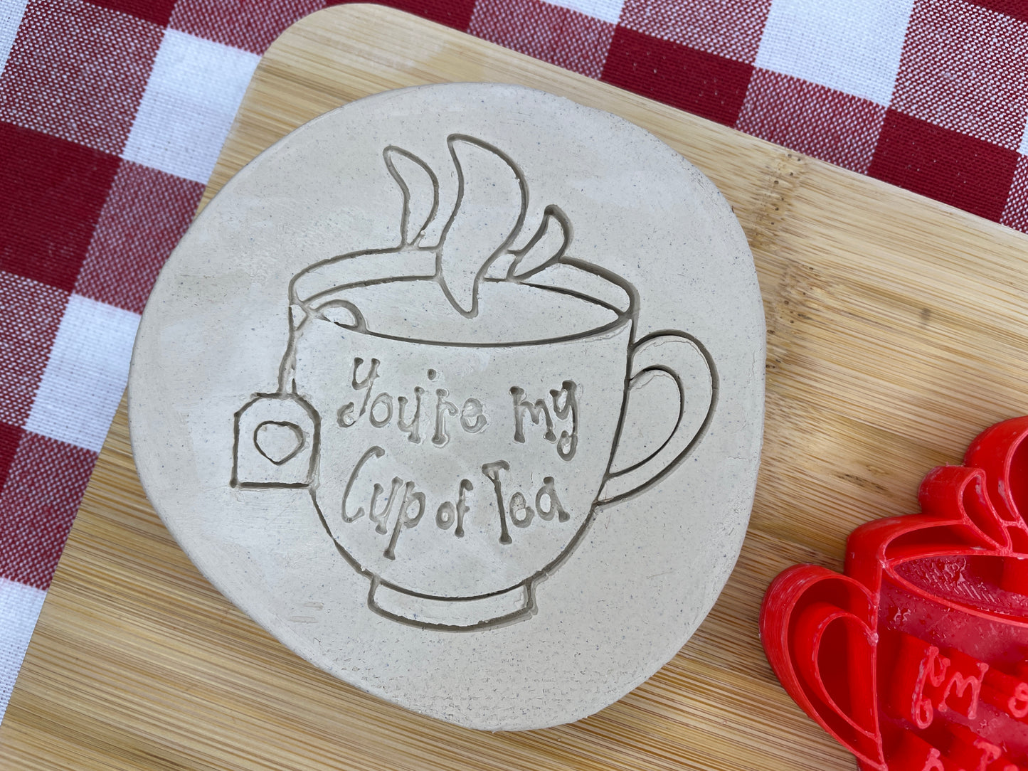 "You're my Cup of Tea" word inside teacup stamp - December 2024 Valentines - Punny Food themed Mystery Box, multiple sizes available