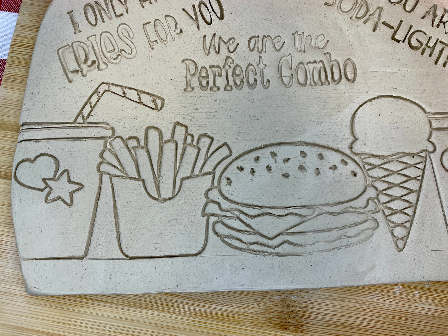 Burger, Fries, Soda, Ice Cream Fast Food Roller, "We are the Perfect Combo", "You Are Soda-Lightful" and "I Only Have Fries For You" Word Stamps, Each or Set - December 2024 Valentines - Punny Food themed Mystery Box, multiple sizes available