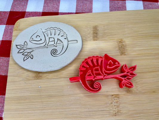 Chameleon Lizard stamp, from the October 2024 Jungle Safari theme mystery box - multiple sizes available, 3D printed