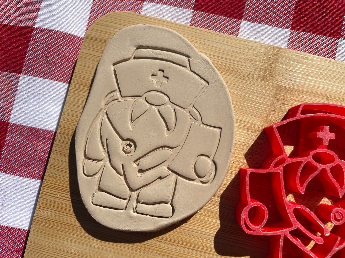 Medic Gnome Pottery Stamp - EMT, nurse, First Responders themed November 2024 Mystery Box, multiple sizes available