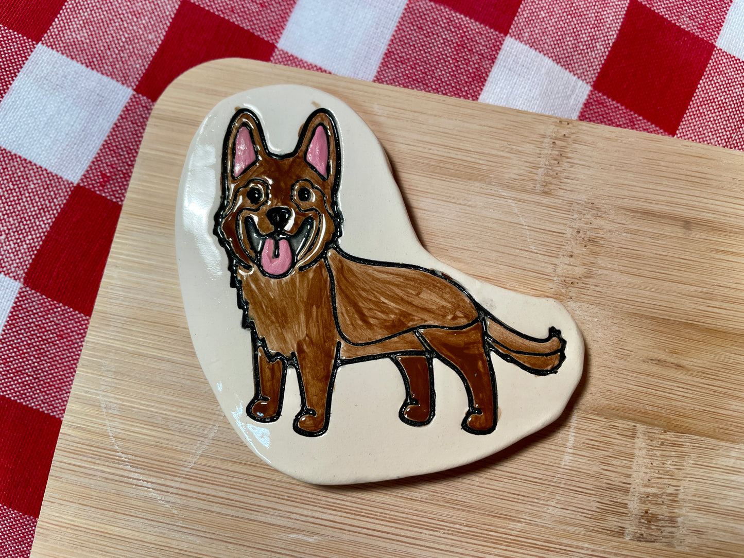 German Shepherd, Police Dog Pottery Stamp - First Responders themed November 2024 Mystery Box, multiple sizes available