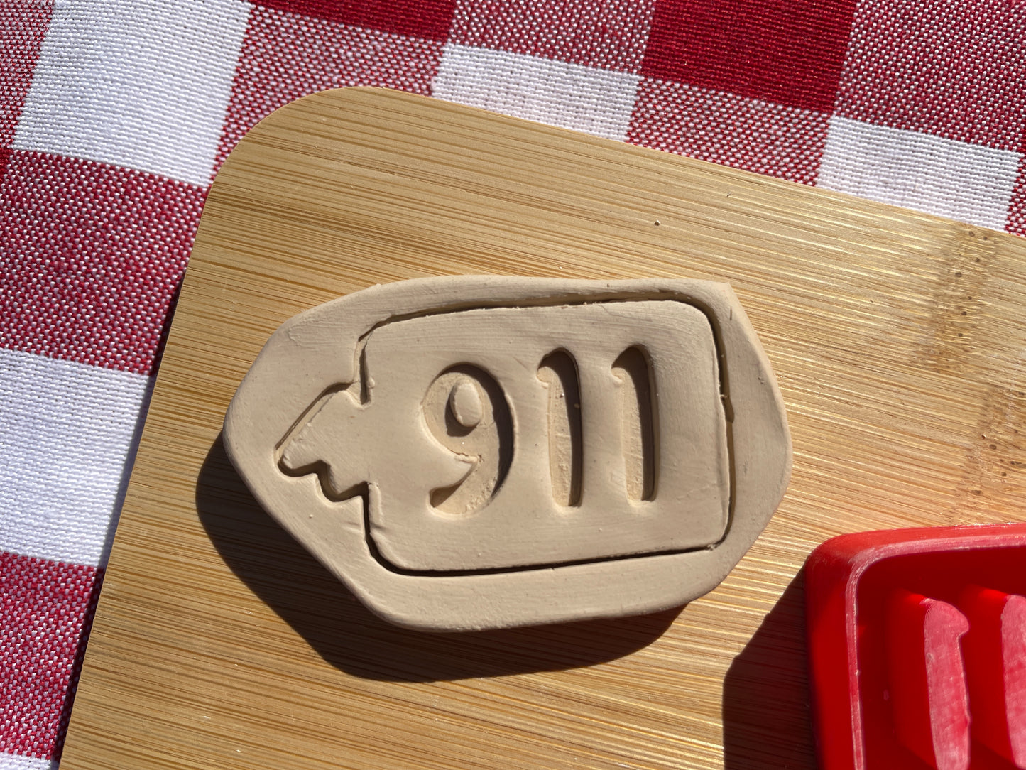 "911" Word Pottery Stamp - First Responders themed November 2024 Mystery Box, multiple sizes available