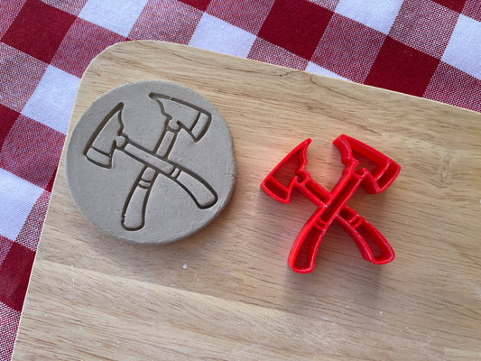 Firefighter Axes Pottery Stamp - First Responders themed November 2024 Mystery Box, multiple sizes available