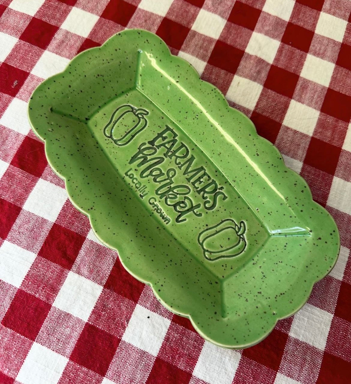 "Farmers Market" word stamp, from the January 2024 mystery box - multiple sizes available, plastic pottery stamp, 3D printed