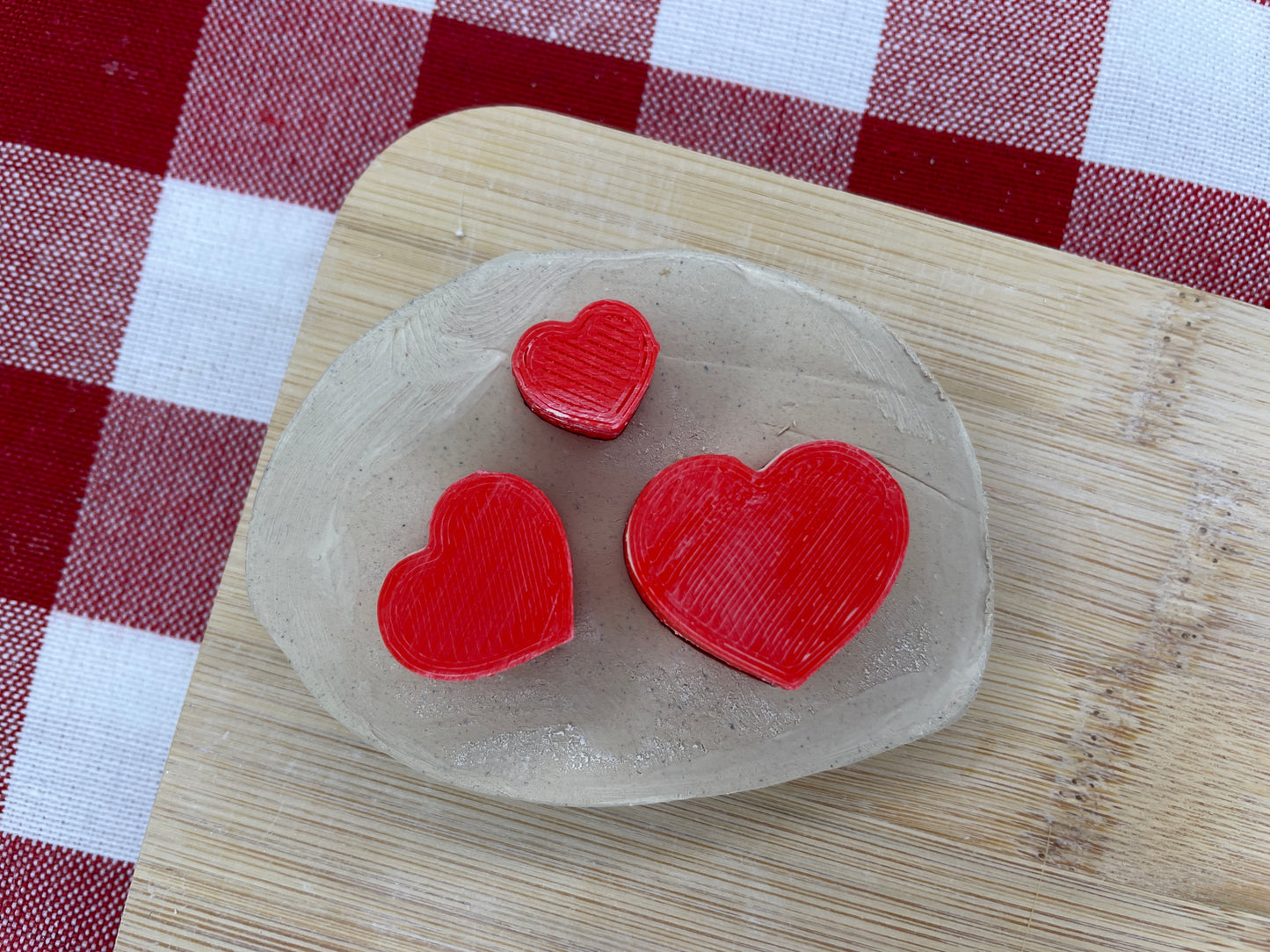 Heart stamps, Set of 3 - December 2024 Valentines - Punny Food themed Mystery Box, multiple sizes available