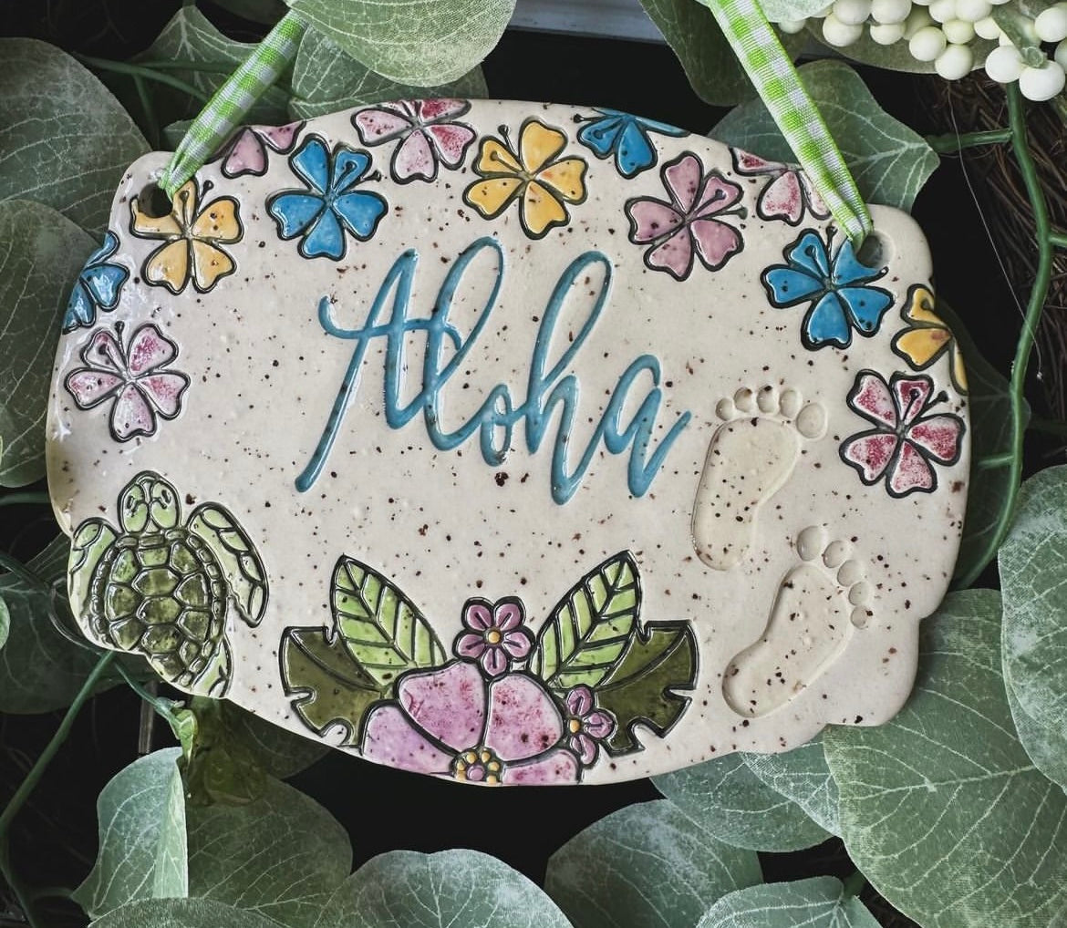 "Aloha" word stamp - Pottery Tool, plastic 3d printed, multiple sizes available