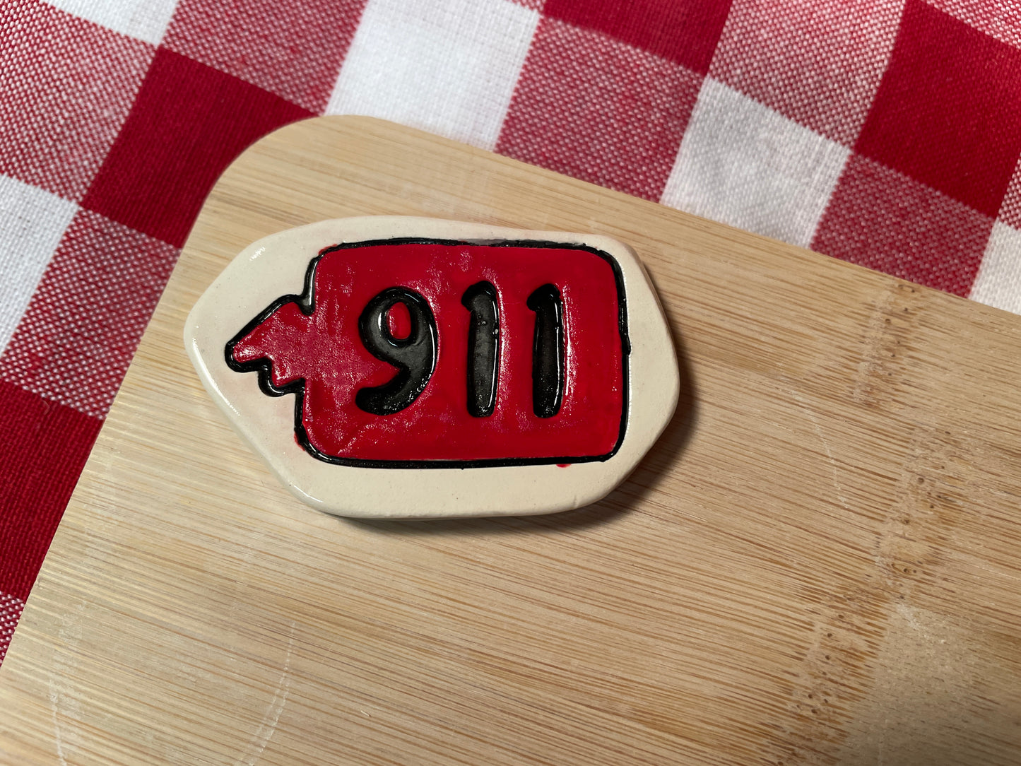 "911" Word Pottery Stamp - First Responders themed November 2024 Mystery Box, multiple sizes available