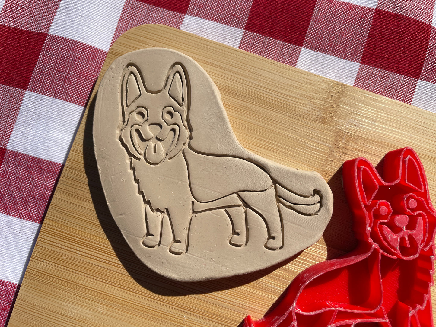 German Shepherd, Police Dog Pottery Stamp - First Responders themed November 2024 Mystery Box, multiple sizes available