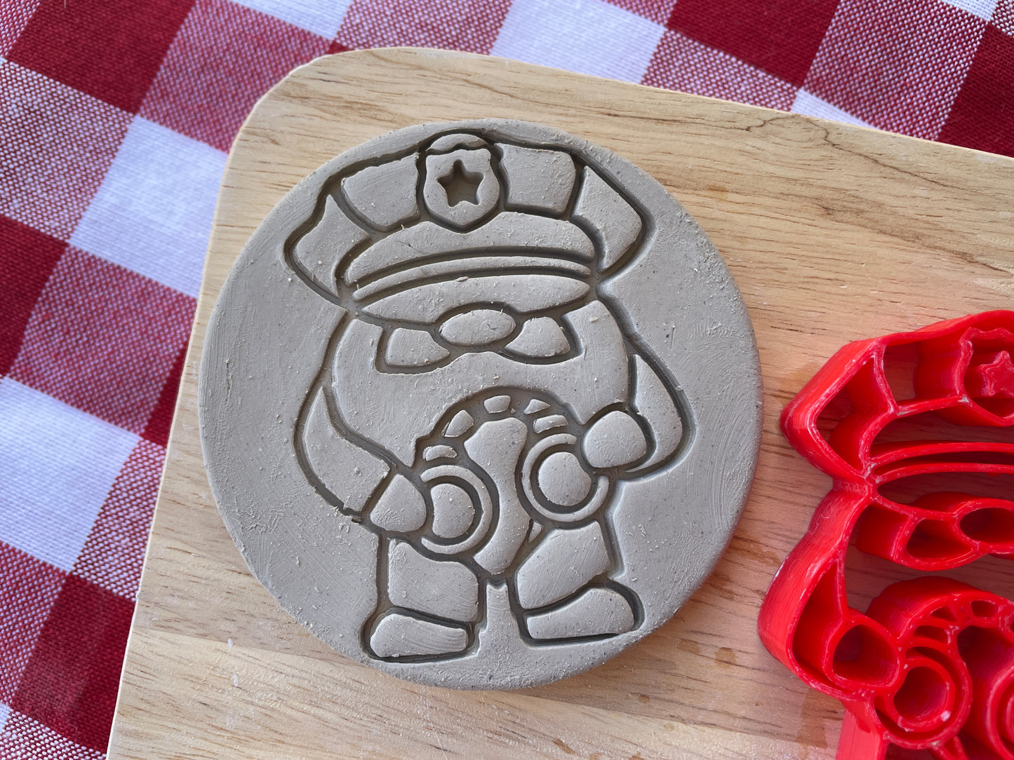 Police Gnome Pottery Stamp - First Responders themed November 2024 Mystery Box, multiple sizes available