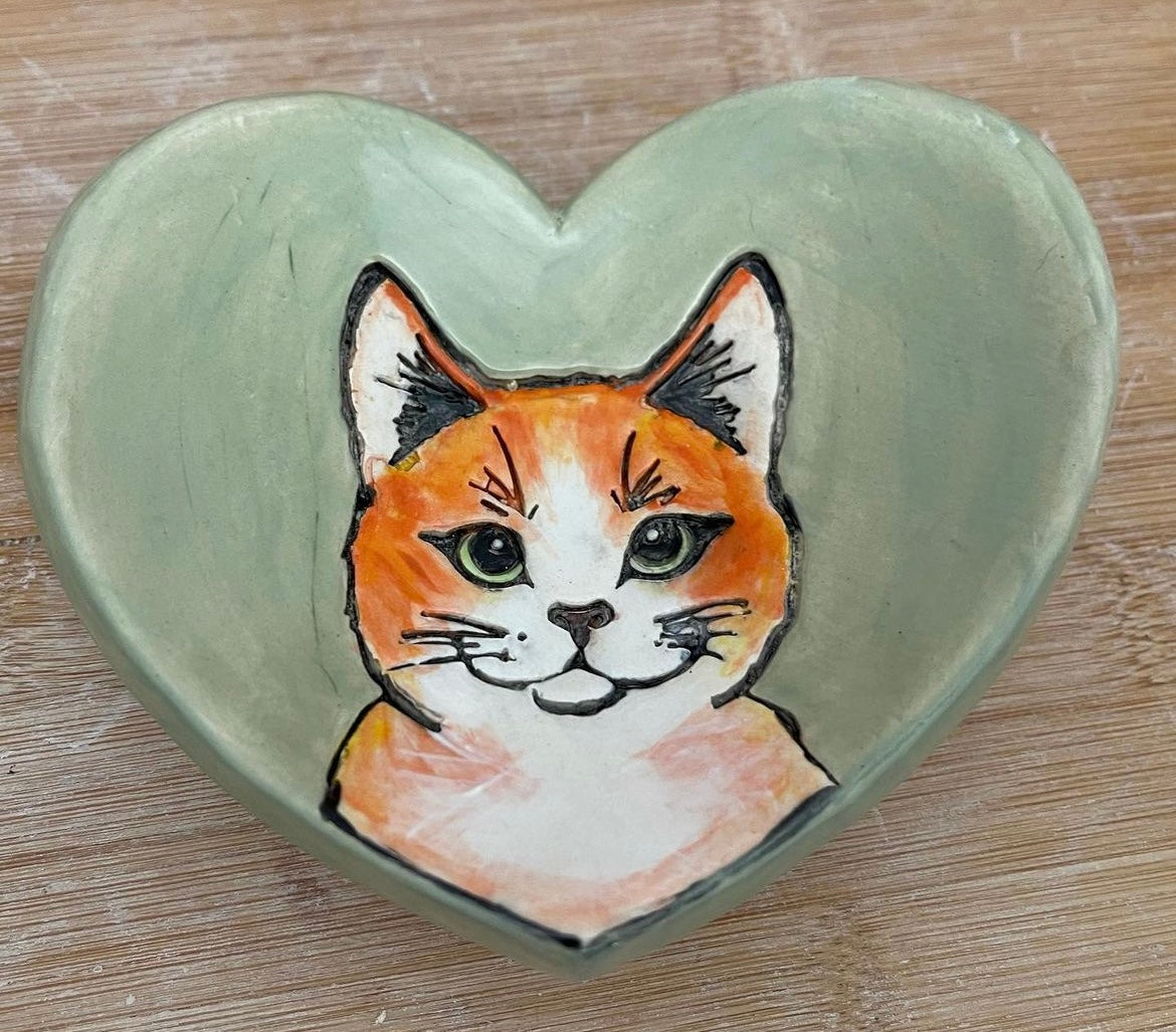 Cat Face pottery stamp - plastic 3D, multiple sizes