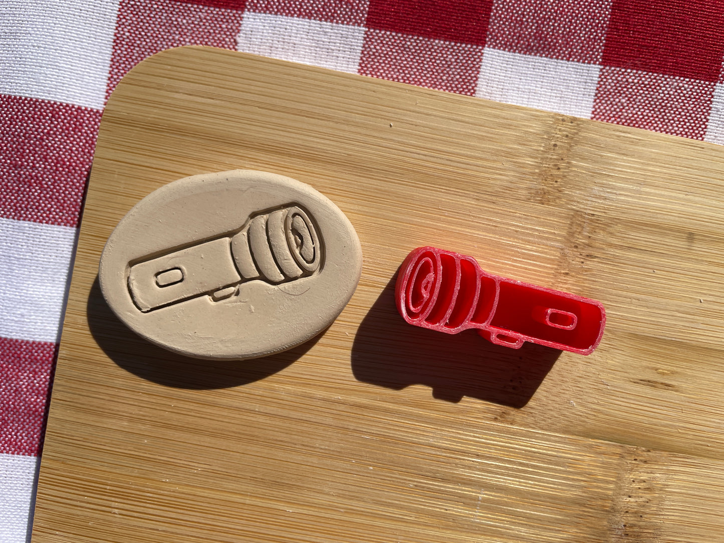 Flashlight Pottery Stamp - First Responders themed November 2024 Mystery Box, multiple sizes available