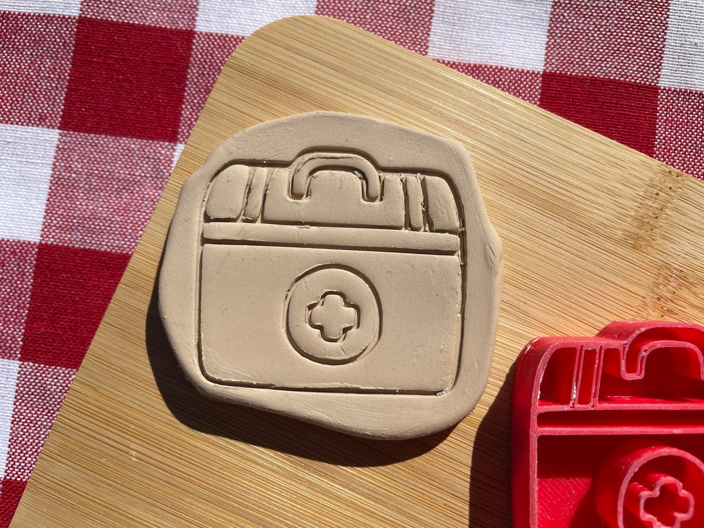 First Aid Kit Pottery Stamp - First Responders themed November 2024 Mystery Box, multiple sizes available