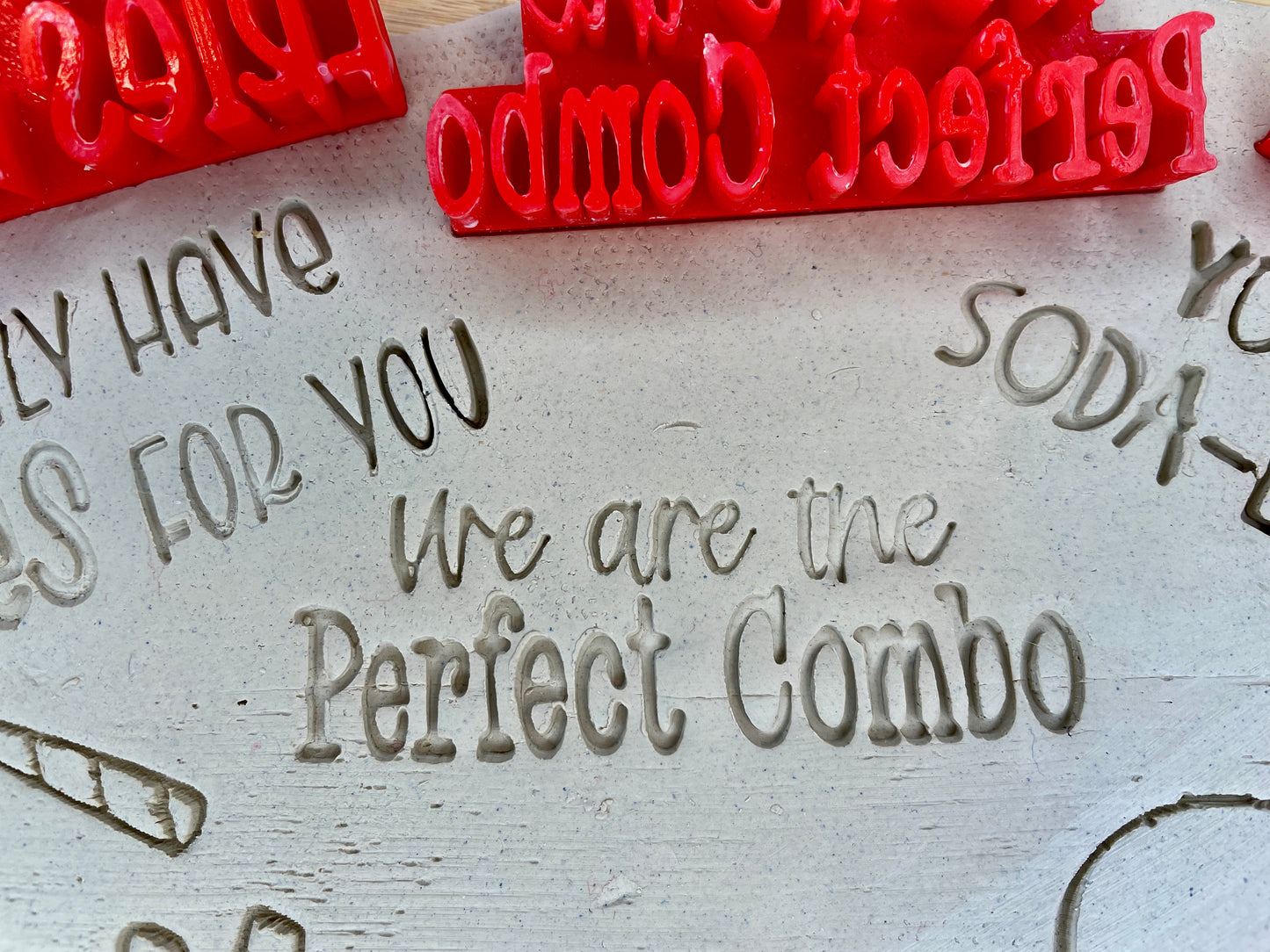 Burger, Fries, Soda, Ice Cream Fast Food Roller, "We are the Perfect Combo", "You Are Soda-Lightful" and "I Only Have Fries For You" Word Stamps, Each or Set - December 2024 Valentines - Punny Food themed Mystery Box, multiple sizes available