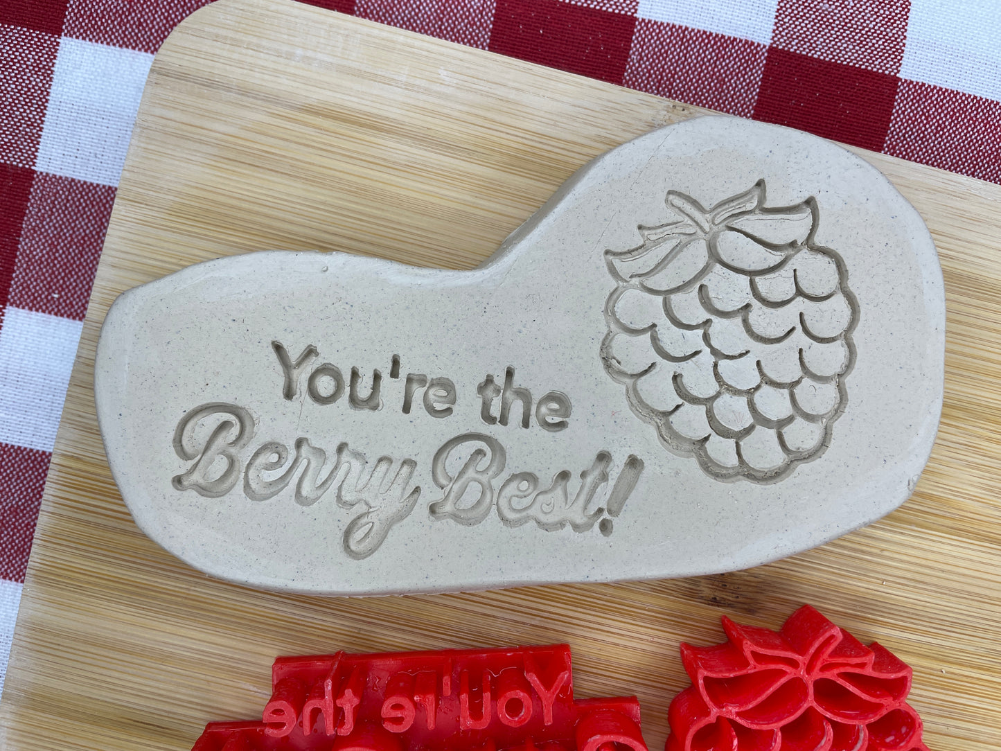 Raspberry stamp and "You're the Berry Best!" Word Stamp, Each or Set - December 2024 Valentines - Punny Food themed Mystery Box, multiple sizes available