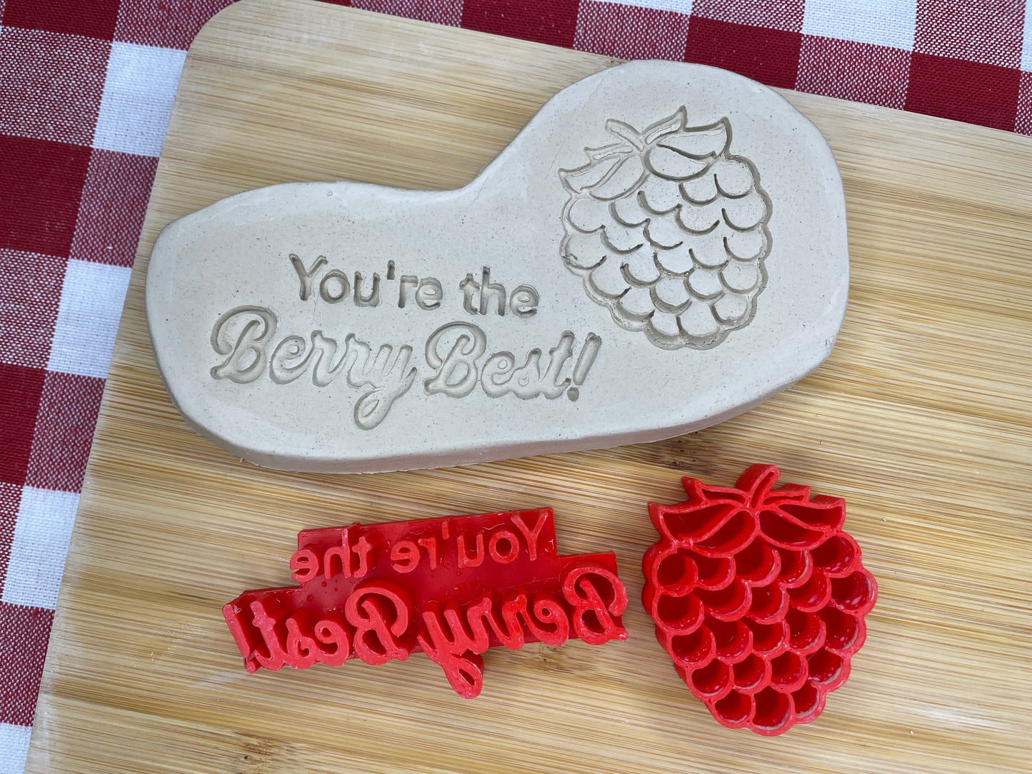 Raspberry stamp and "You're the Berry Best!" Word Stamp, Each or Set - December 2024 Valentines - Punny Food themed Mystery Box, multiple sizes available