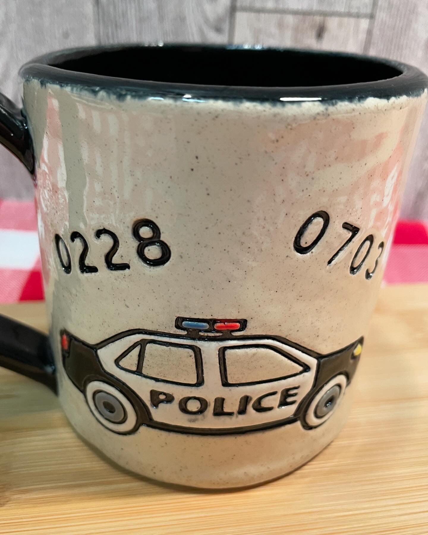 Police Car Pottery Stamp - First Responders themed November 2024 Mystery Box, multiple sizes available