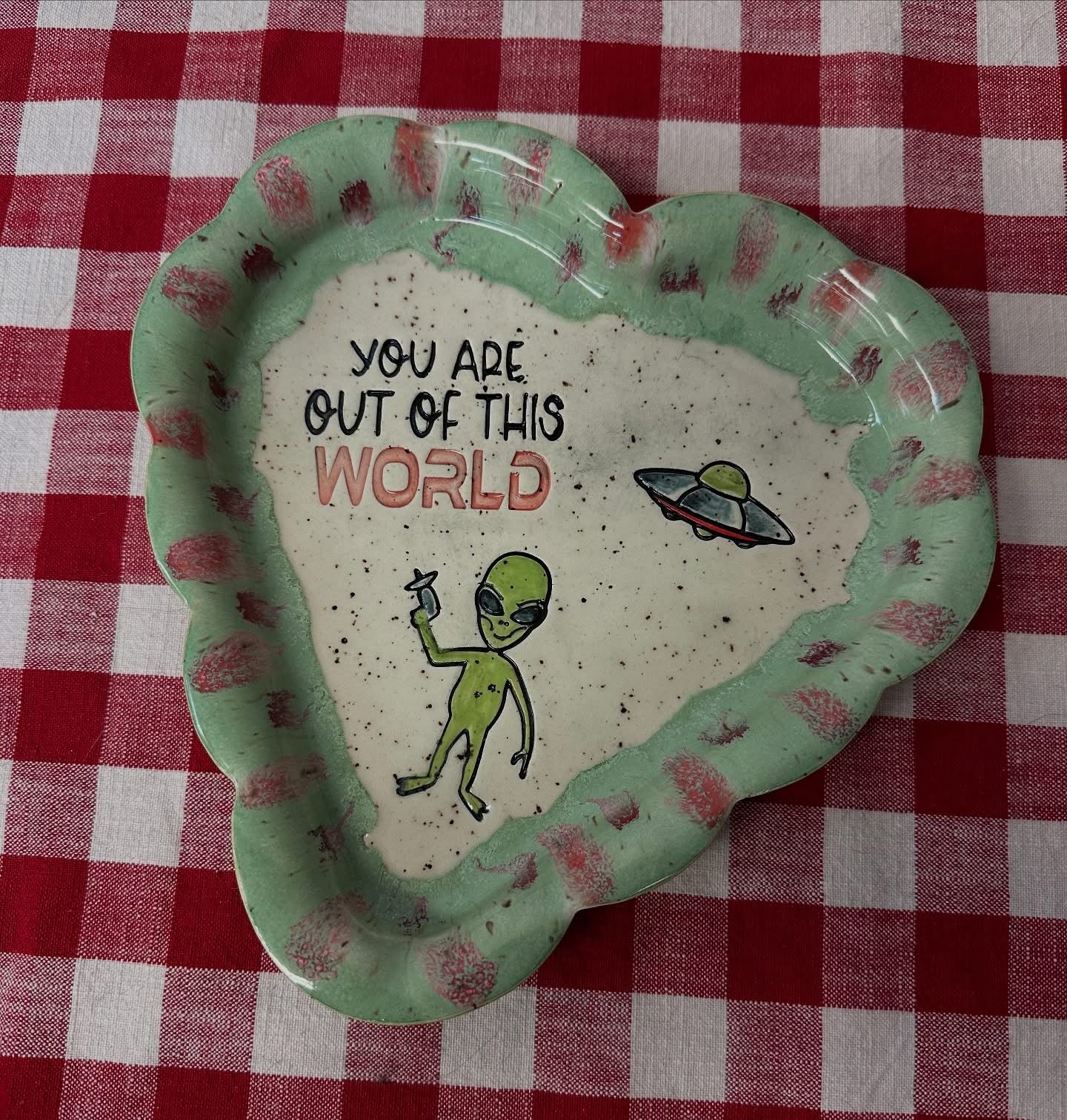 "You are out of this World" word stamp - plastic 3D printed, multiple sizes, Punny Valentine