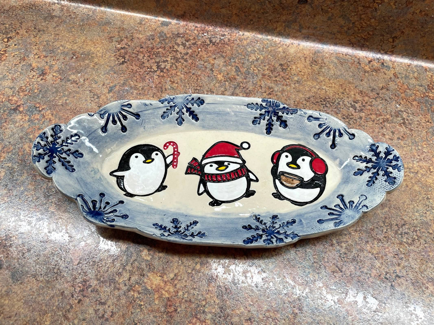 Pottery Stamp, Winter Penguin designs, Each or Set, w/ optional cutters - multiple sizes