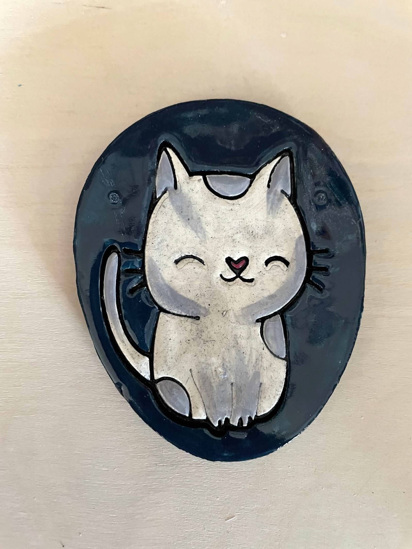 Cute Kitten pottery stamp, from the May 2024 Girls themed mystery box - multiple sizes available, 3D printed