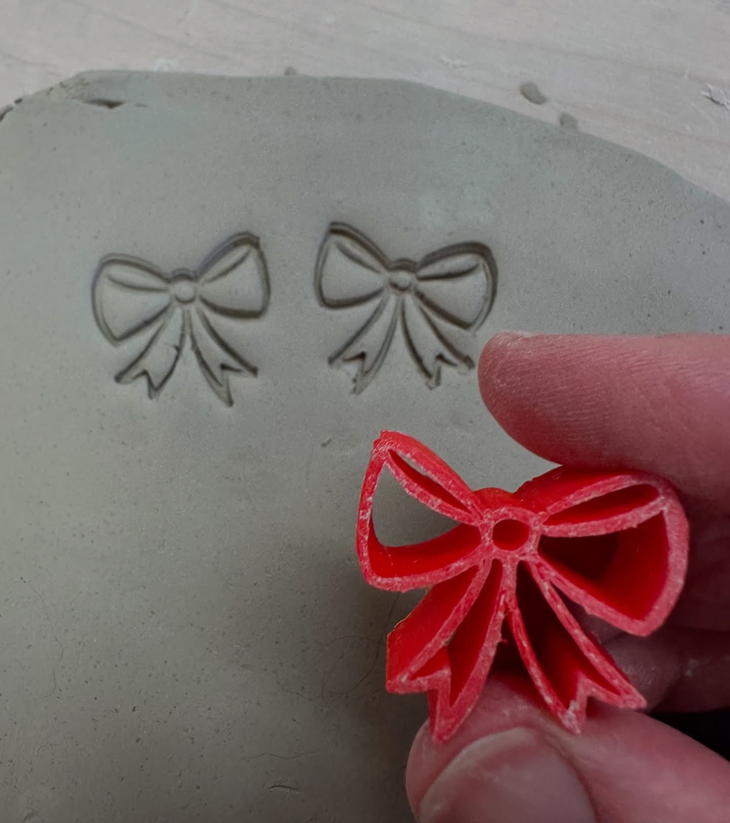 Mini Bow Pottery Stamp - July 2025 stamp of the month, plastic 3D printed, multiple sizes