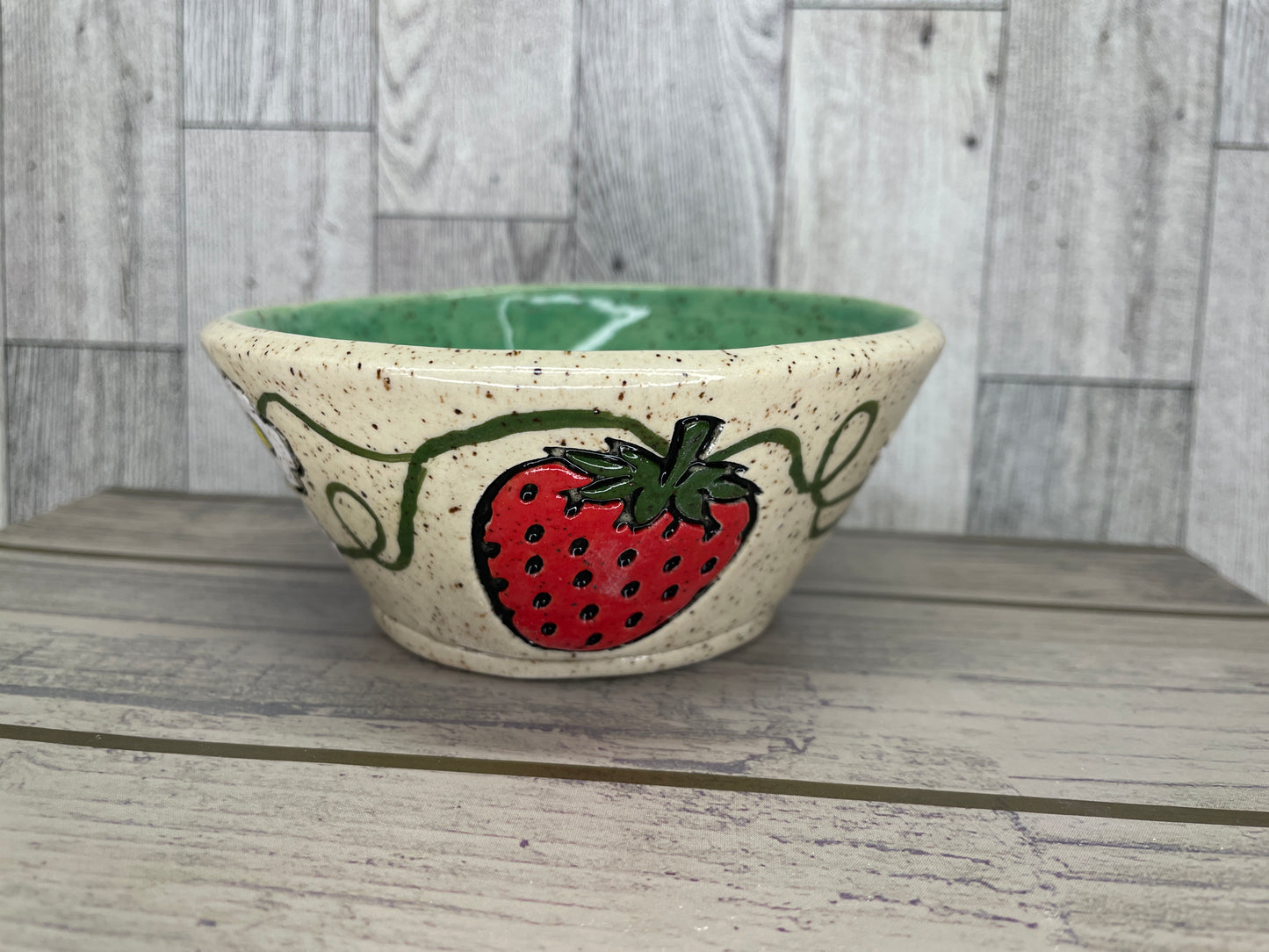 Strawberry and flower Pottery stamp - sold as set or each, plastic 3D printed