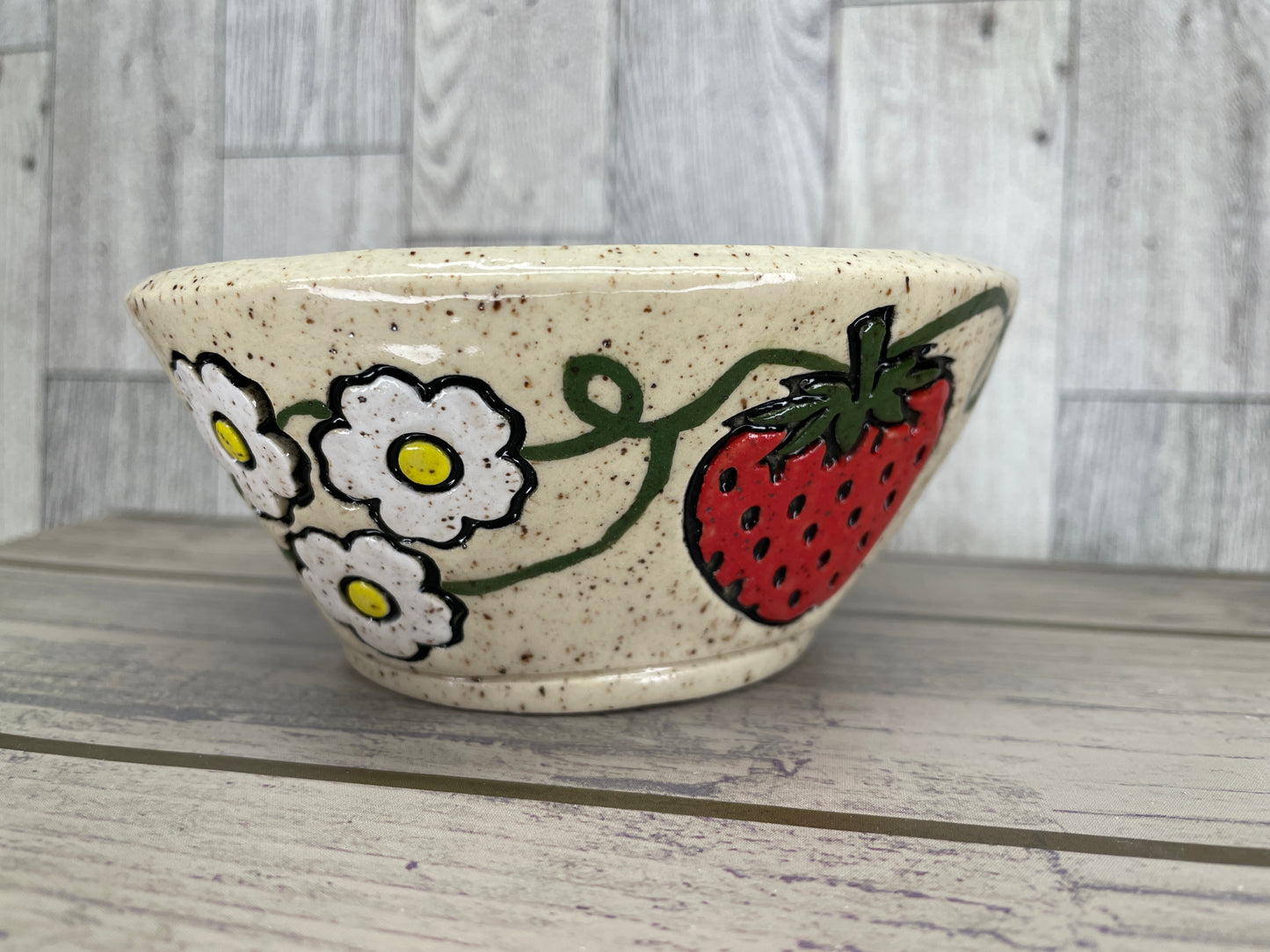 Strawberry and flower Pottery stamp - sold as set or each, plastic 3D printed