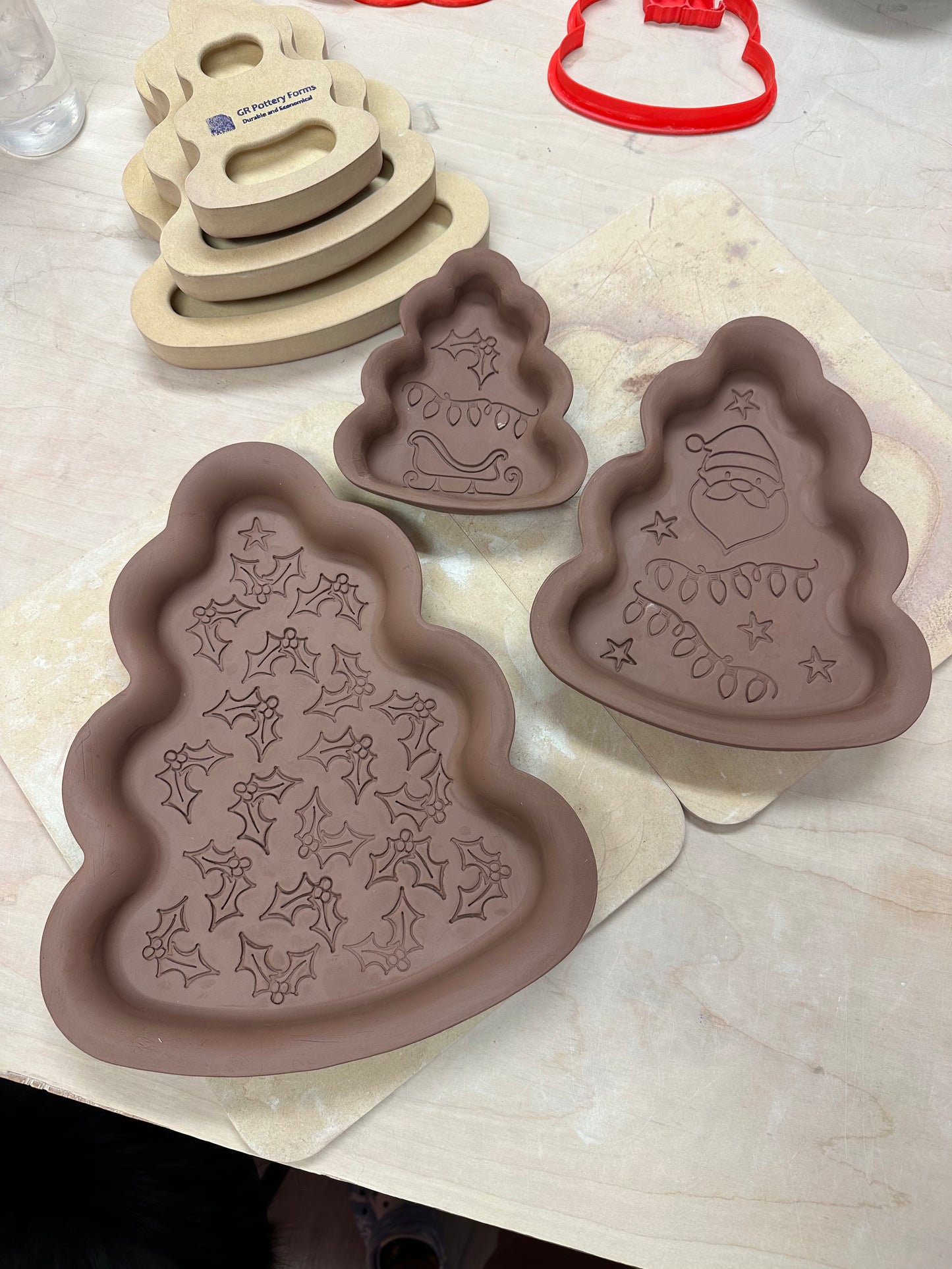 Christmas Tree Candy Dish Clay Cutter - plastic 3D printed, pottery tool, multiple sizes