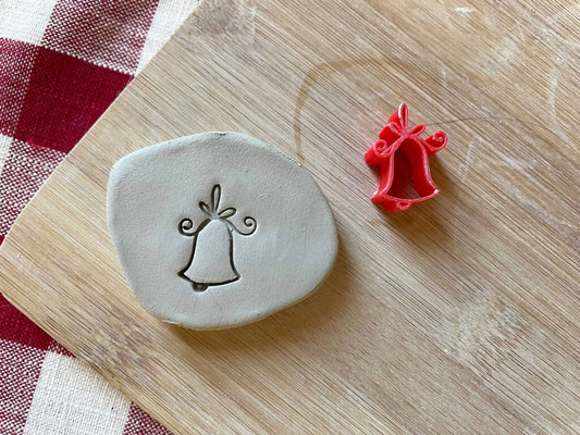 Christmas Bell Mini Pottery Stamp - Reno CCSA 2023 Special - Stamp of the Month, multiple sizes