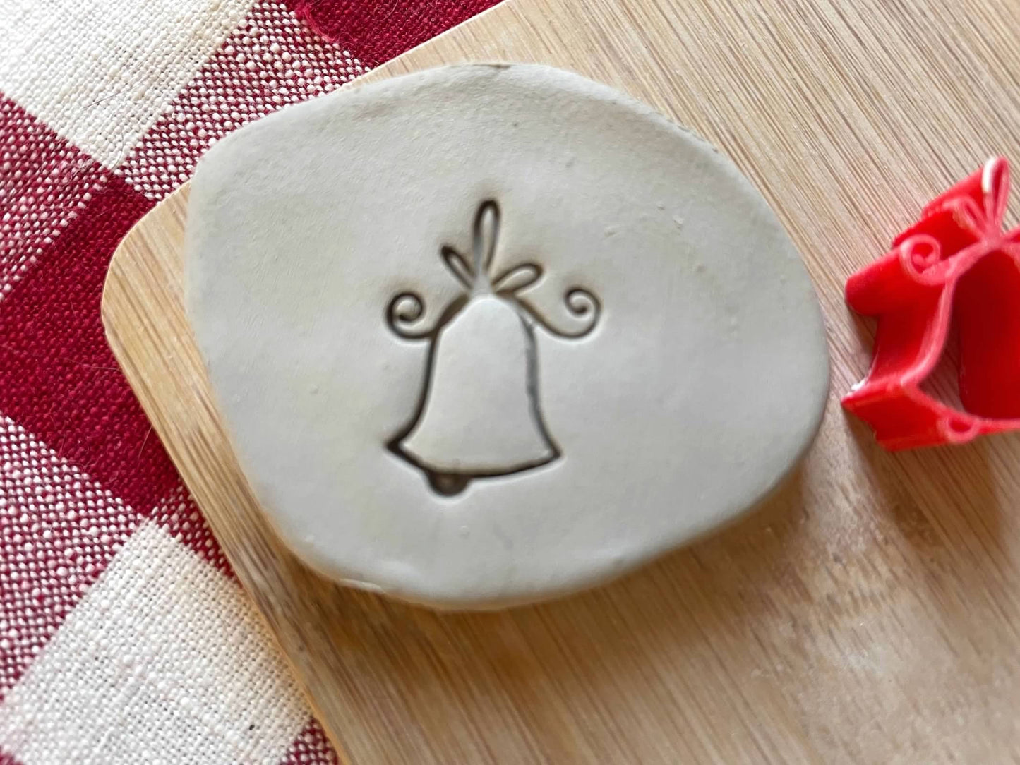 Christmas Bell Mini Pottery Stamp - Reno CCSA 2023 Special - Stamp of the Month, multiple sizes