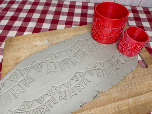 NEW size added - Banner Flag Texture Roller - from the February 2024 mystery box, repeating pattern