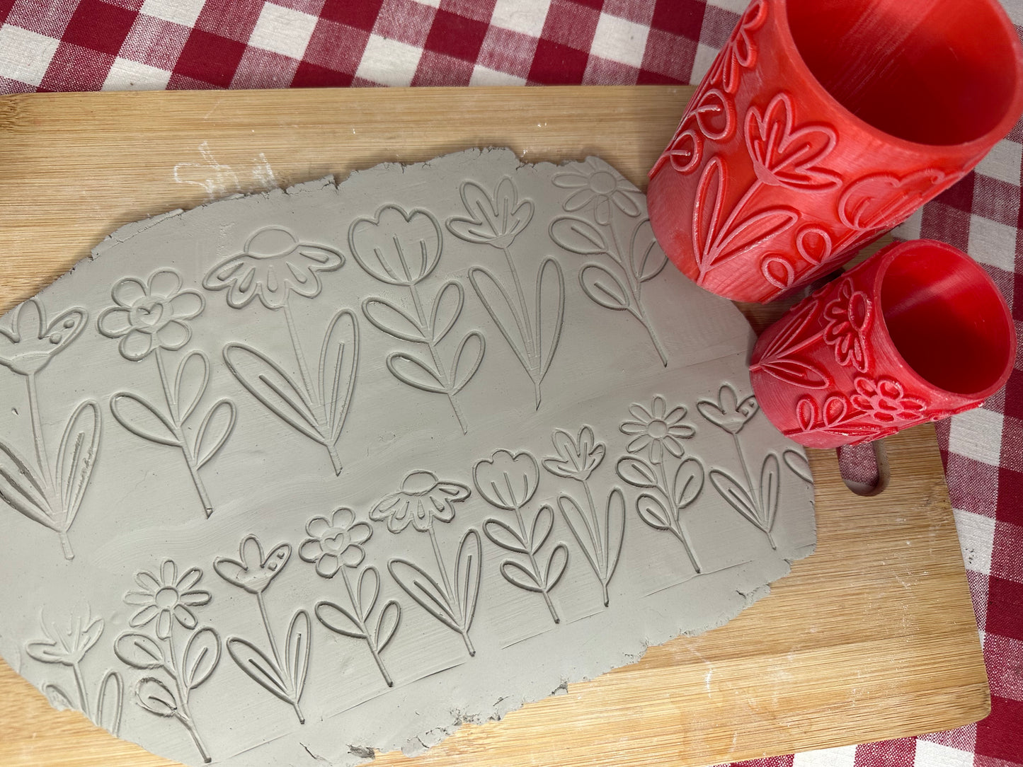 NEW size added - Flower Pottery Roller - February 2026 Easter Themed Mystery Box - Border Design, Repeating pattern, Plastic 3d printed
