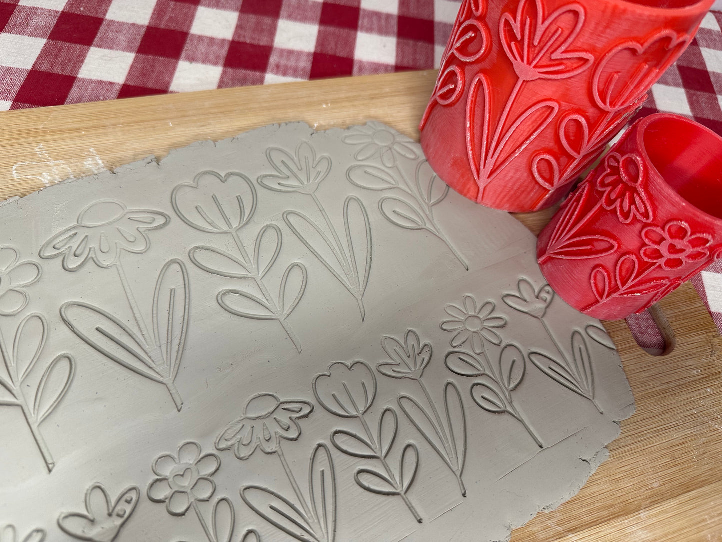 NEW size added - Flower Pottery Roller - February 2026 Easter Themed Mystery Box - Border Design, Repeating pattern, Plastic 3d printed