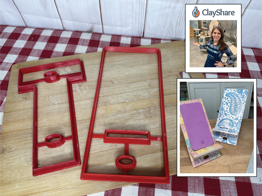 Phone Stand Clay Cutter Template - Jessica Putnam-Phillips' Design, 2 piece set