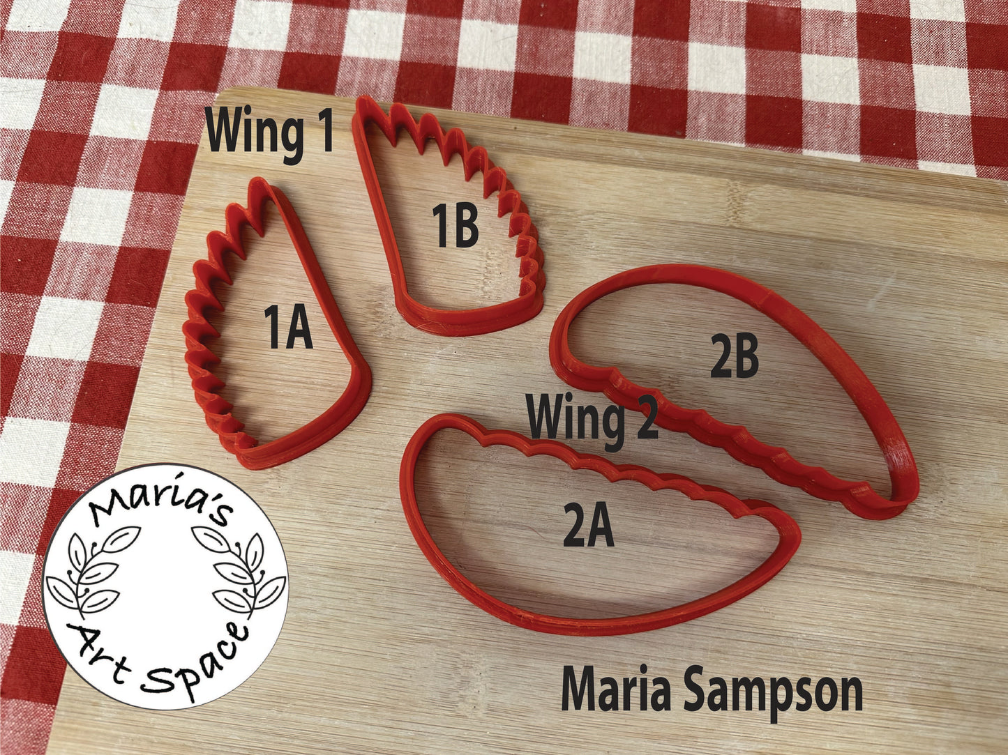 Bird Wing feathers,  Maria Sampson designed Clay Cutter  - For the ClayShare Whimsical Garden Stacks 3 class