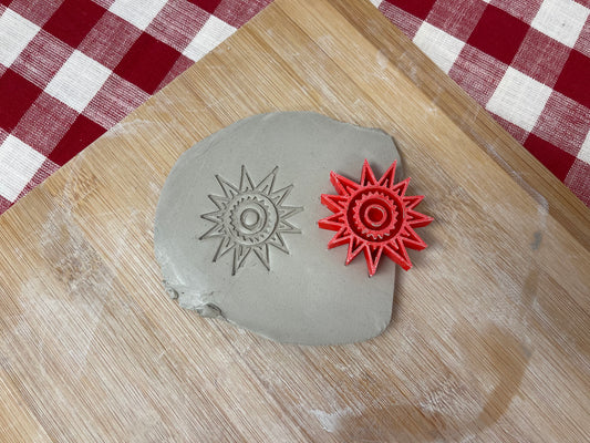 Pottery Stamp, Retro Sun design, from the May 2023 mystery box, multiple sizes available