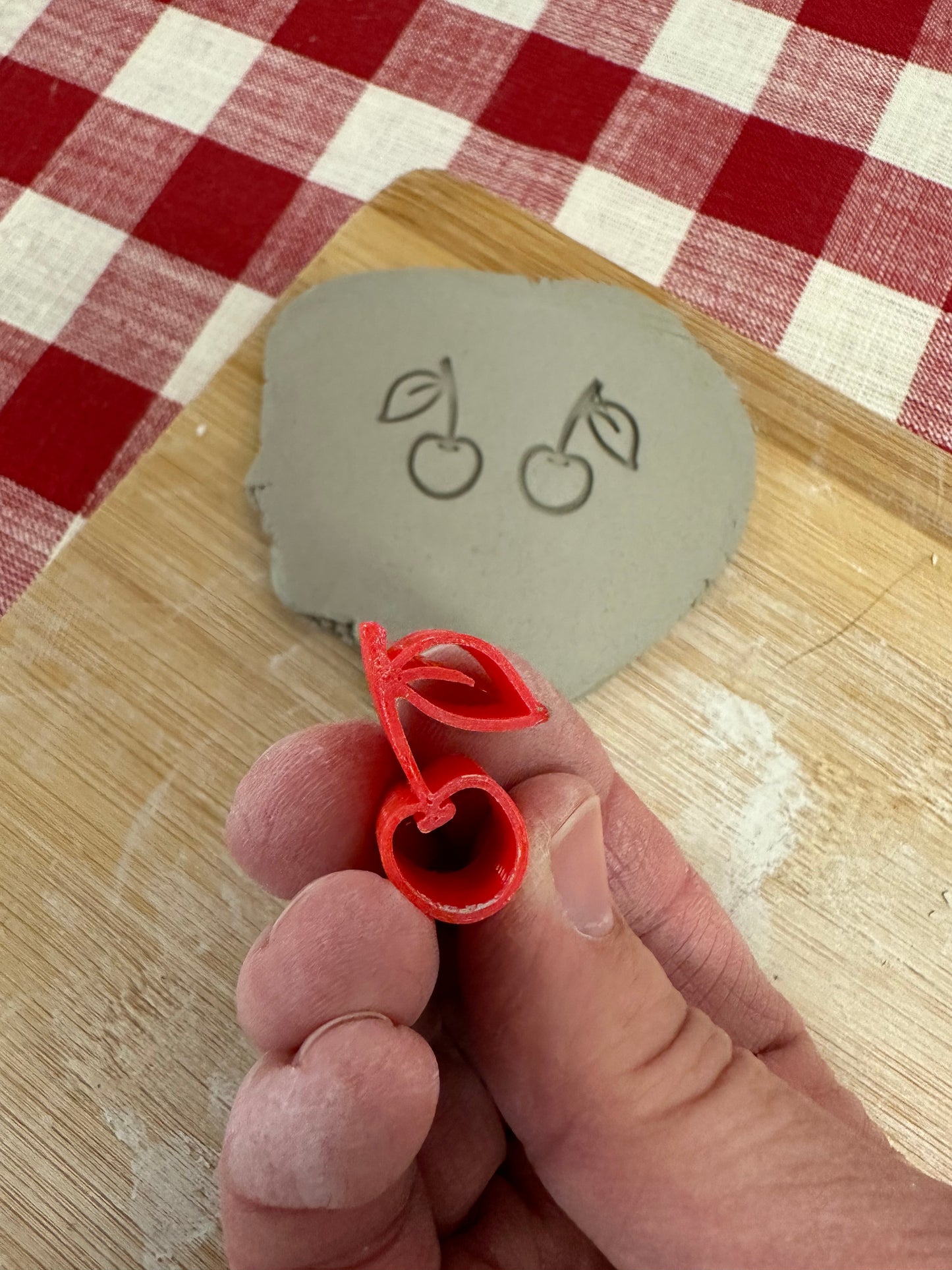 Cherry Mini Pottery Stamp - Michigan Mud 2023 Special - plastic 3D printed, multiple sizes