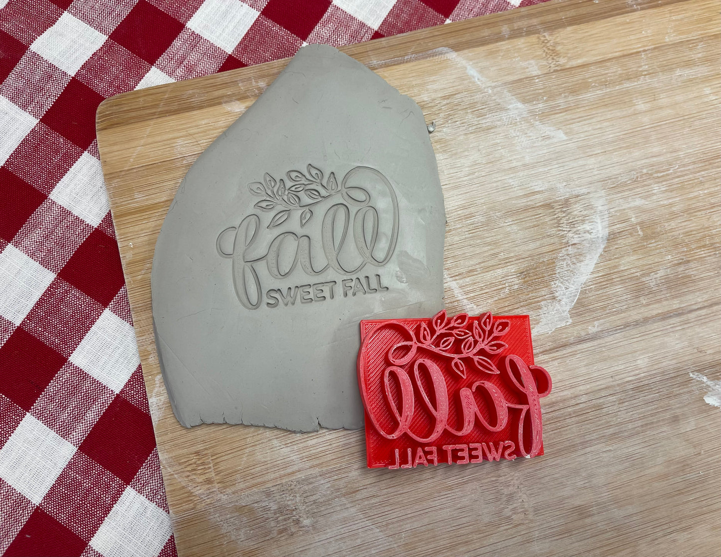 "Fall Sweet Fall" word stamp - June 2023 mystery box, plastic 3D printed, multiple sizes available