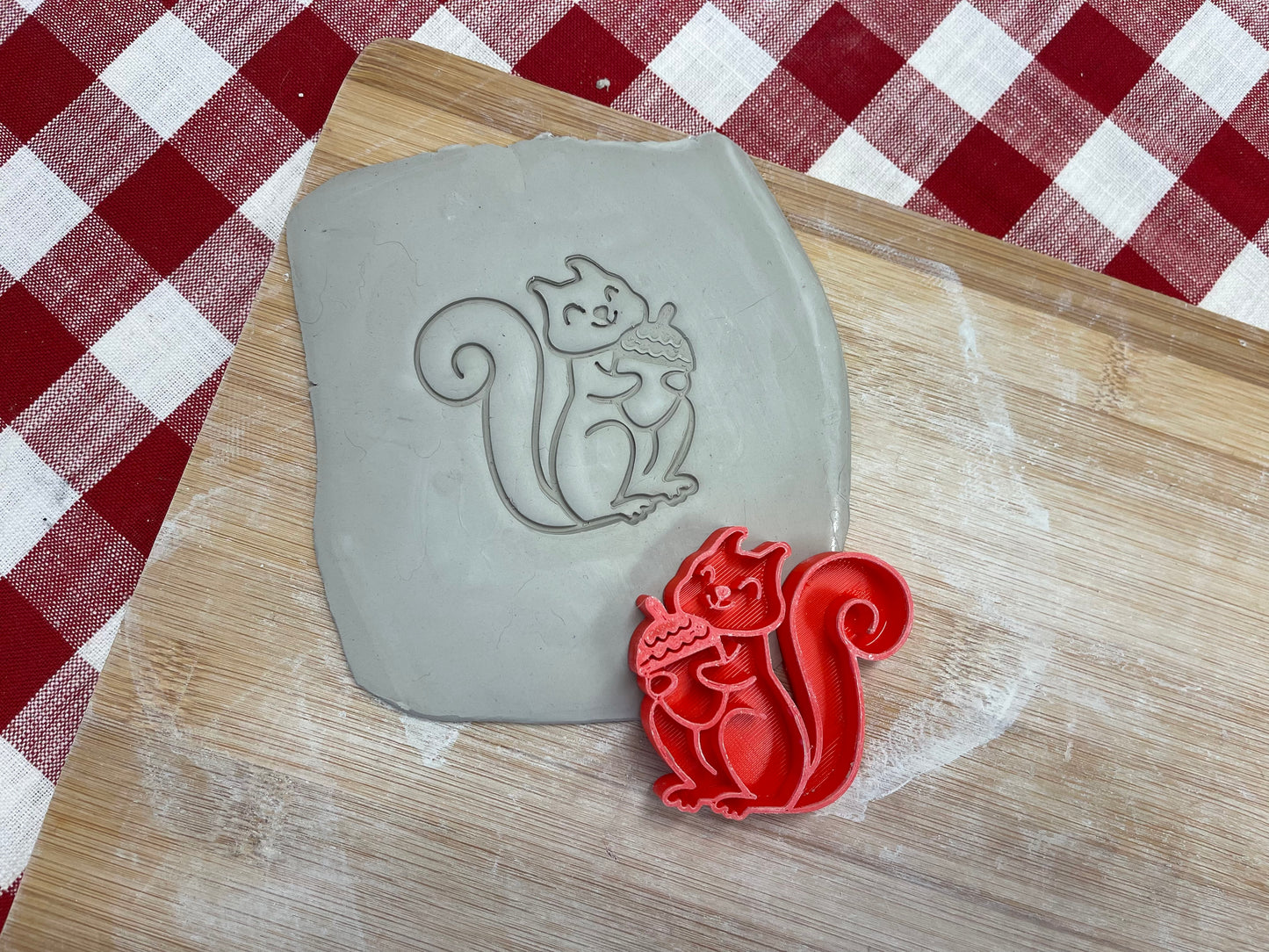 Pottery Stamp, Squirrel design - from the June 2023 mystery box, multiple sizes availabe