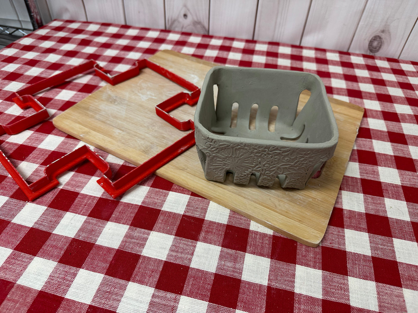 Square Berry Basket Template Clay Cutter - square bowl with open corners