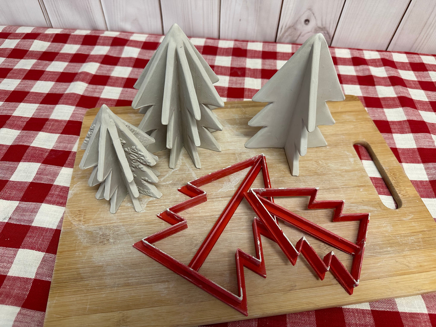 Christmas Tree 3D Template Clay Cutter - Scandinavian style, stand up, 3 dimensional, multiple sizes, each or set