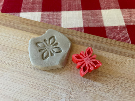 Scandinavian Flower/Diamond Mini Pottery Stamp - July 2023 stamp of the month, multiple sizes