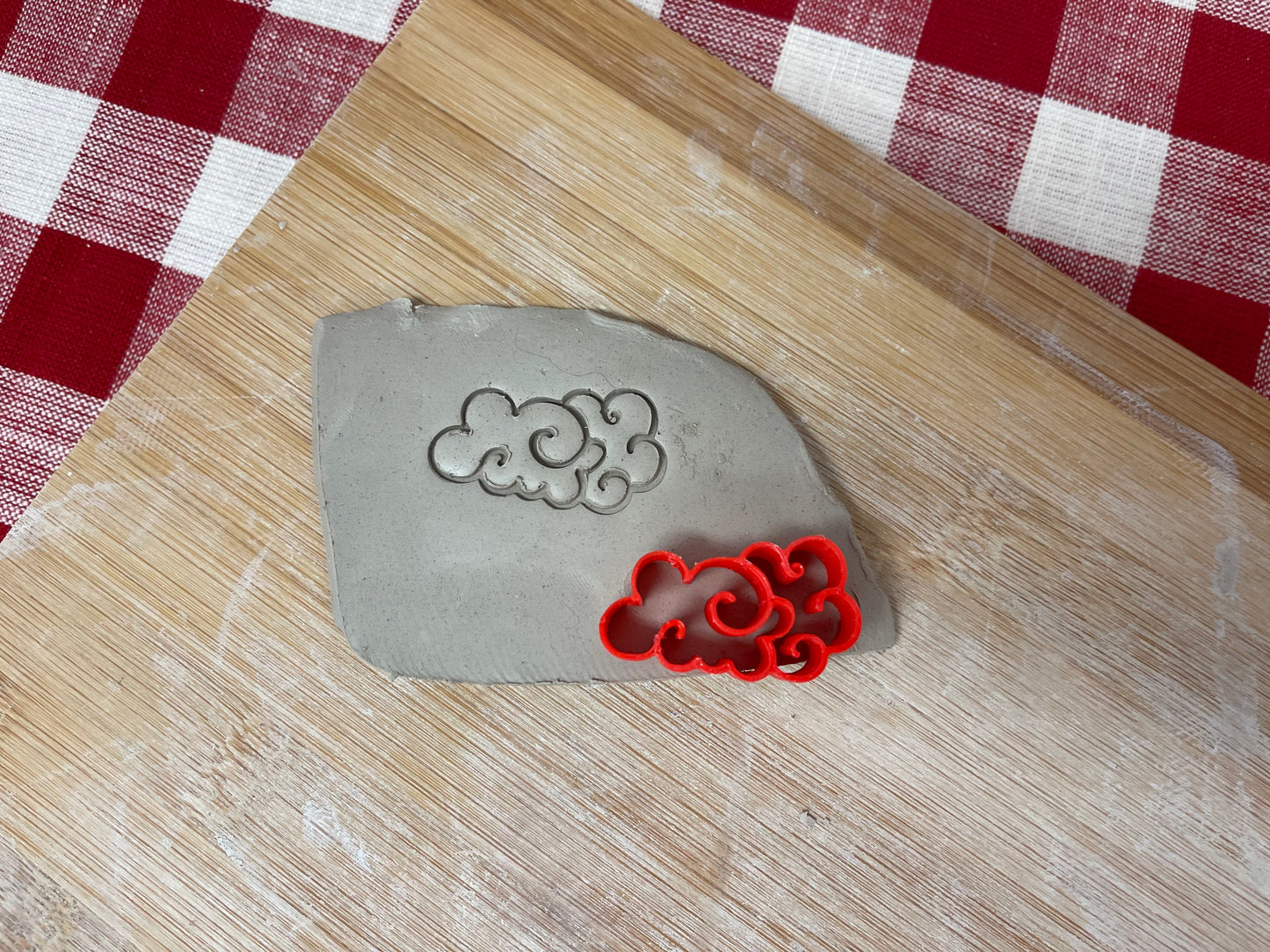 Cloud Pottery Stamp, From the May 2023 mystery box -  plastic 3D printed, multiple sizes available