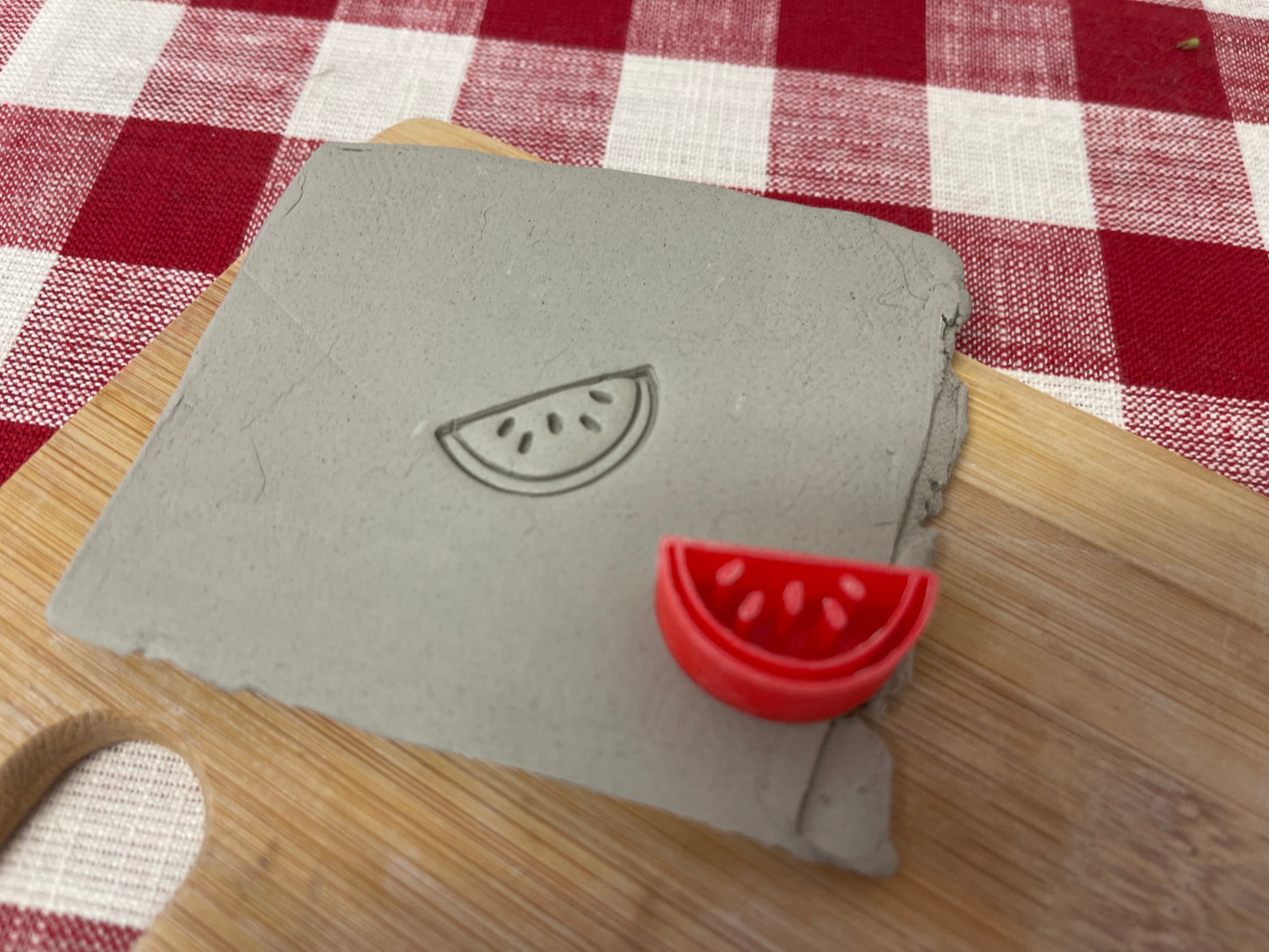 Watermelon Mini Pottery Stamp - April 2023 Stamp of the Month, multiple sizes