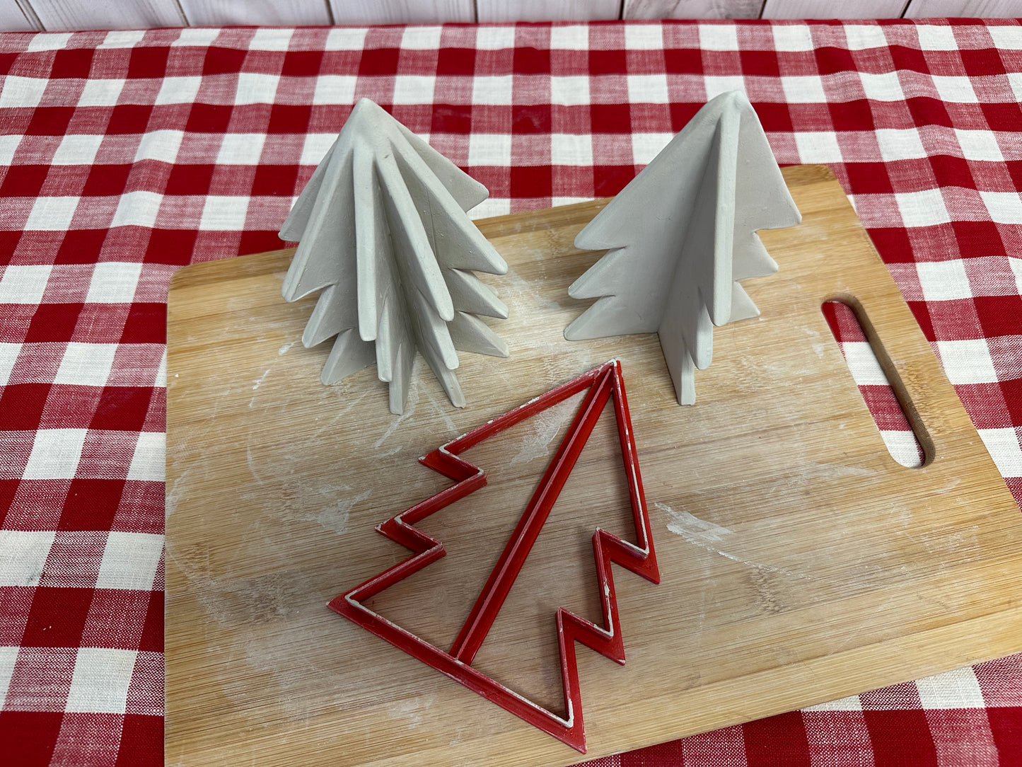 Christmas Tree 3D Template Clay Cutter - Scandinavian style, stand up, 3 dimensional, multiple sizes, each or set