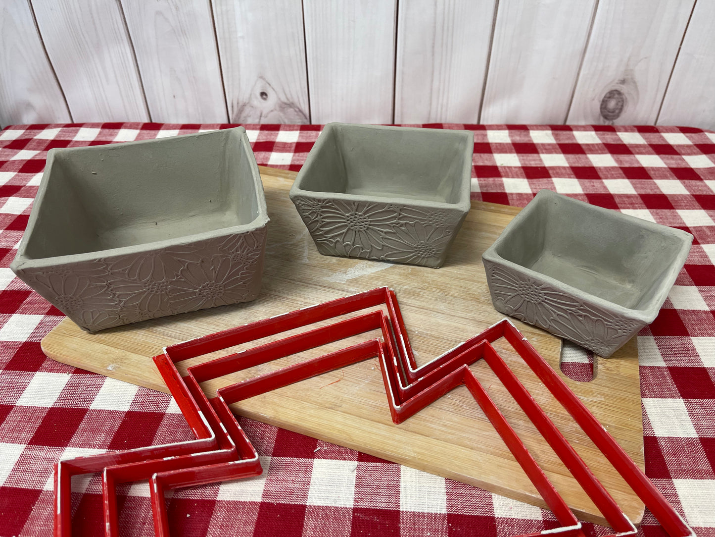 Square Bowl Template Clay Cutter - multiple sizes, each or set