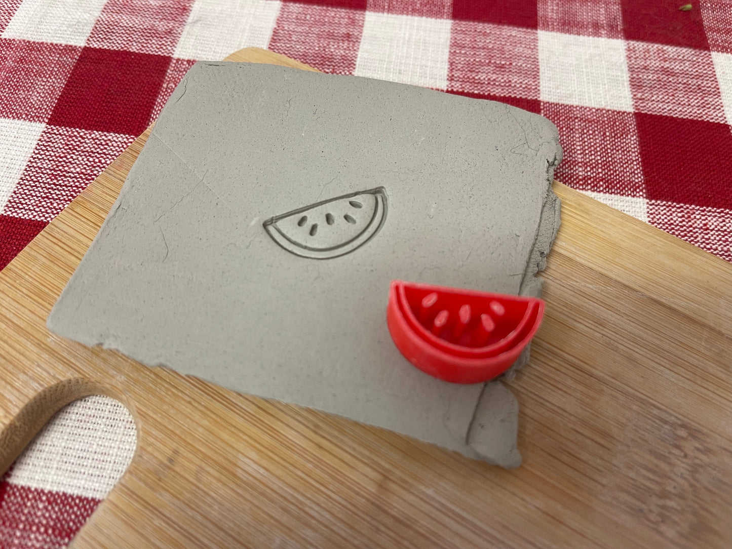 Watermelon Mini Pottery Stamp - April 2023 Stamp of the Month, multiple sizes