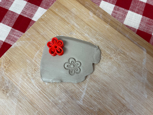 Pottery Stamp, Retro mini Flower design, from the May 2023 mystery box, multiple sizes available