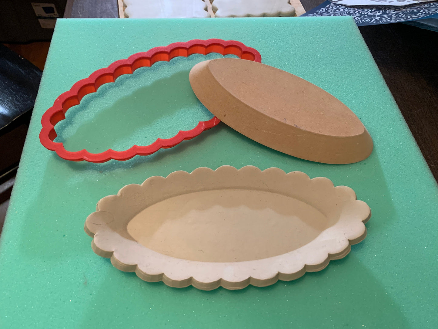 Scalloped XL Oval, Clay Cutter - Plastic 3D printed, XL pottery tool, multiple sizes