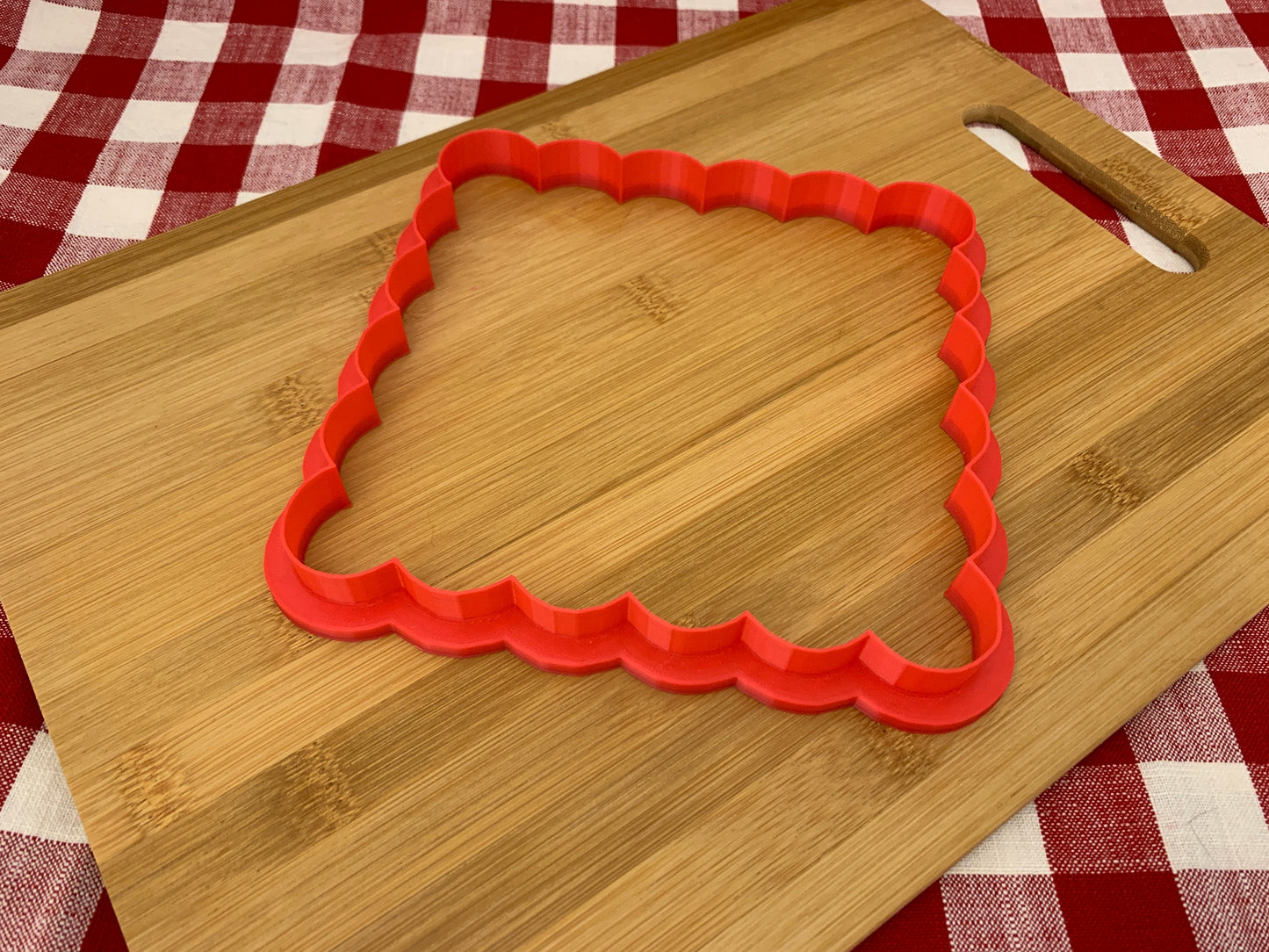 Scalloped Square, Clay Cutter - plastic 3D printed, pottery tool, multiple sizes